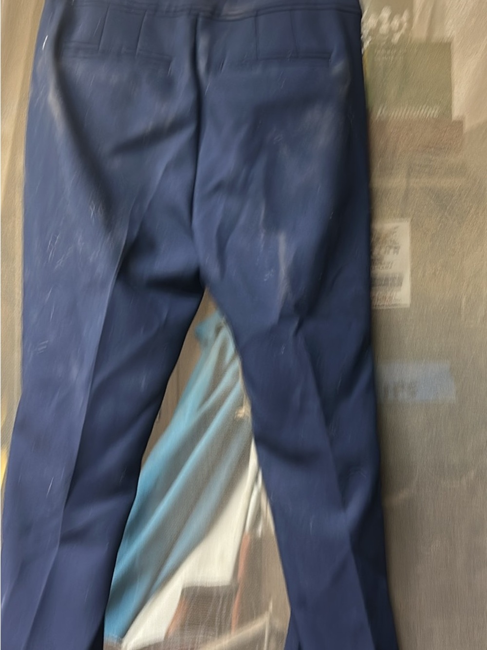 Ann Taylor Straight Leg Dress Pants in Navy Blue
